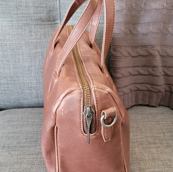 Matt & Nat Vegan Leather Brown Mitsuko Bowling Satchel and Crossbody Bag - Picture 15 of 16